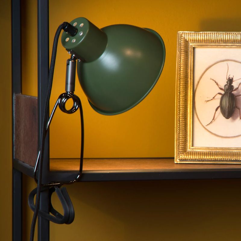 Green clip on light retro, Moys, with switch Green clip on light retro, Moys, with switch