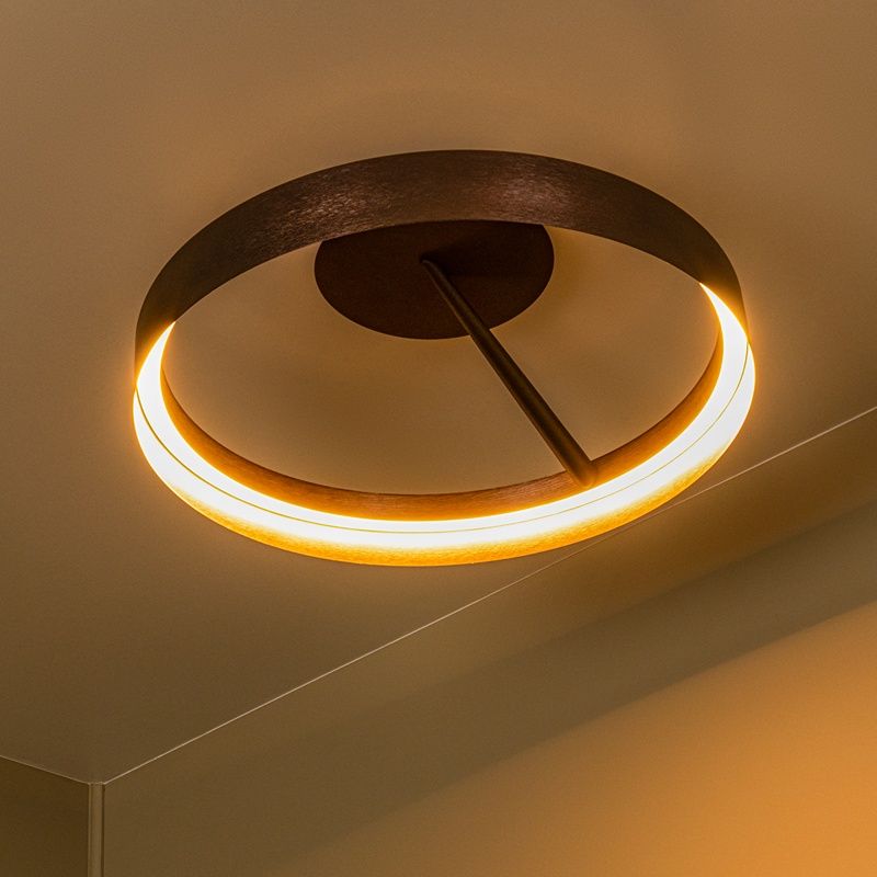 Bronze flush ceiling light modern, Leonard, 35W, 3000K LED, 3-step dimmable