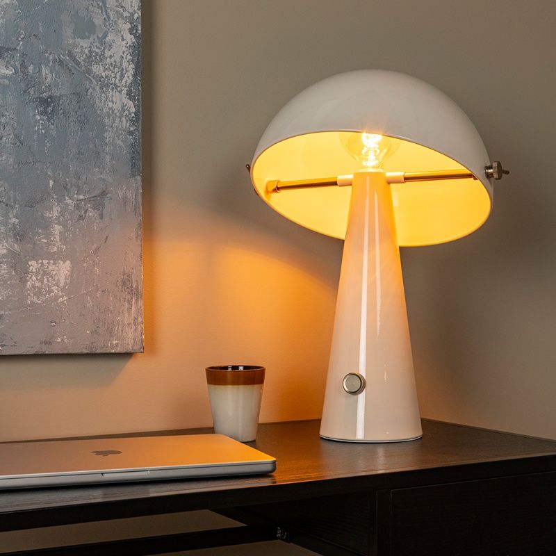 Beige table lamp retro, Barone, with switch