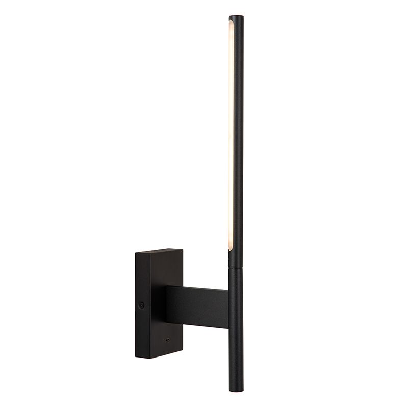 Black wall light modern, Finan, 6W, 2700K LED