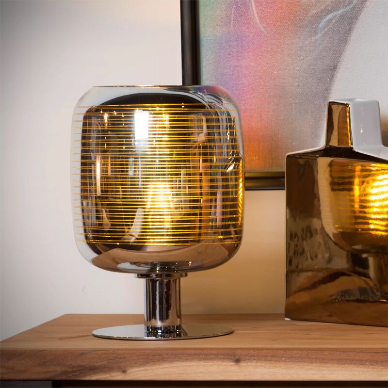 Chrome table lamp modern, Eryn, with switch Chrome table lamp modern, Eryn, with switch