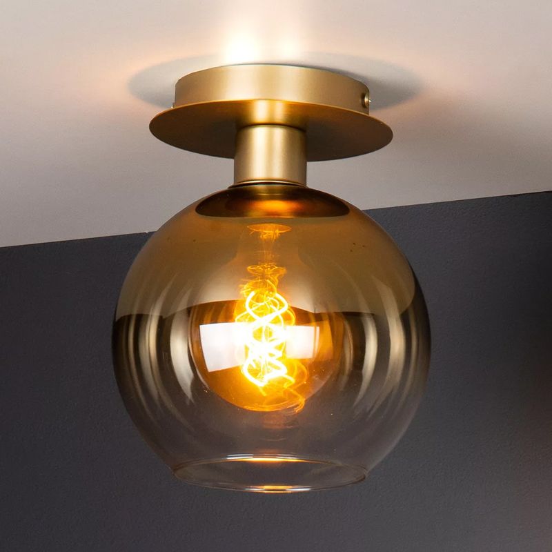 Golden flush ceiling light retro, Marius