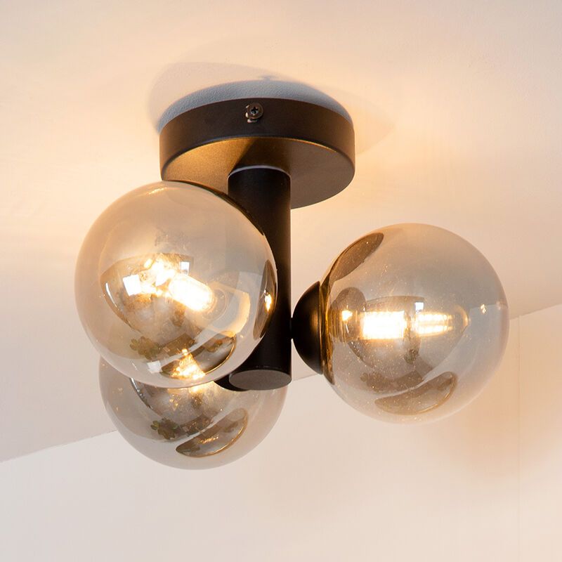 Black bathroom ceiling light modern, Trudy, IP44 Black bathroom ceiling light modern, Trudy, IP44