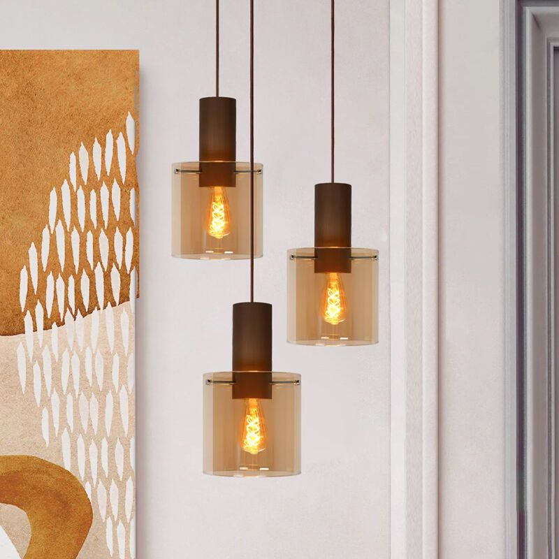 Amber dining table hanging lamp vintage, Toledo Amber dining table hanging lamp vintage, Toledo