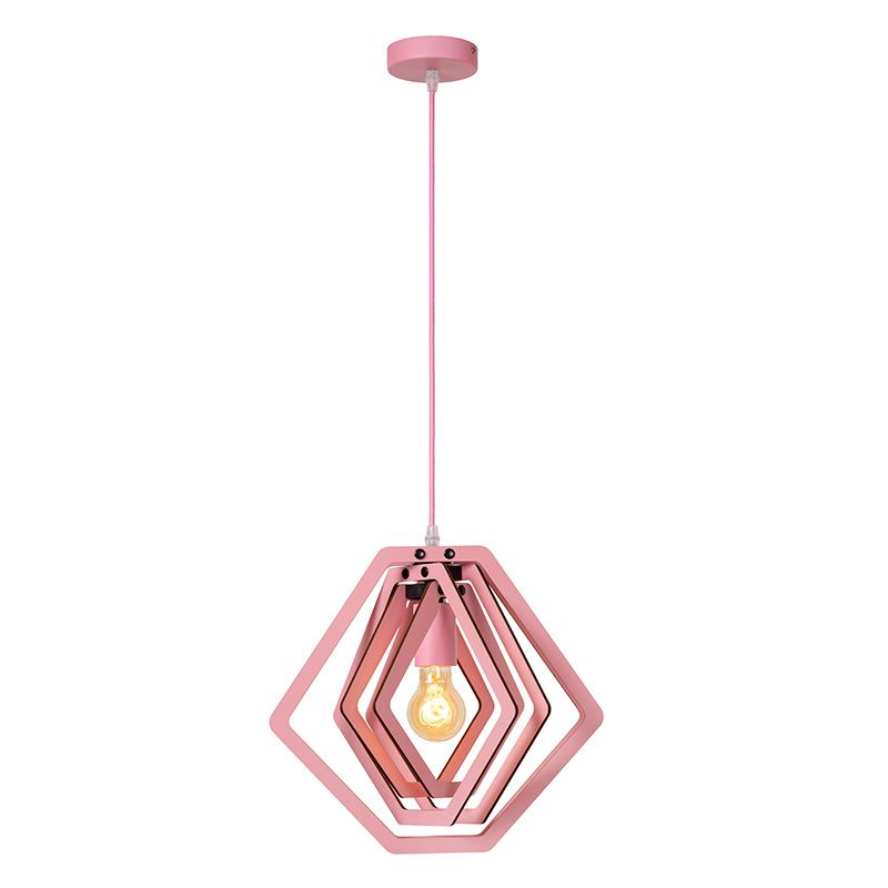 Pink children's pendant light modern, Mauro