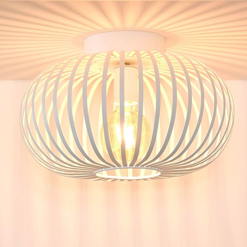 White flush ceiling light retro, Manuela