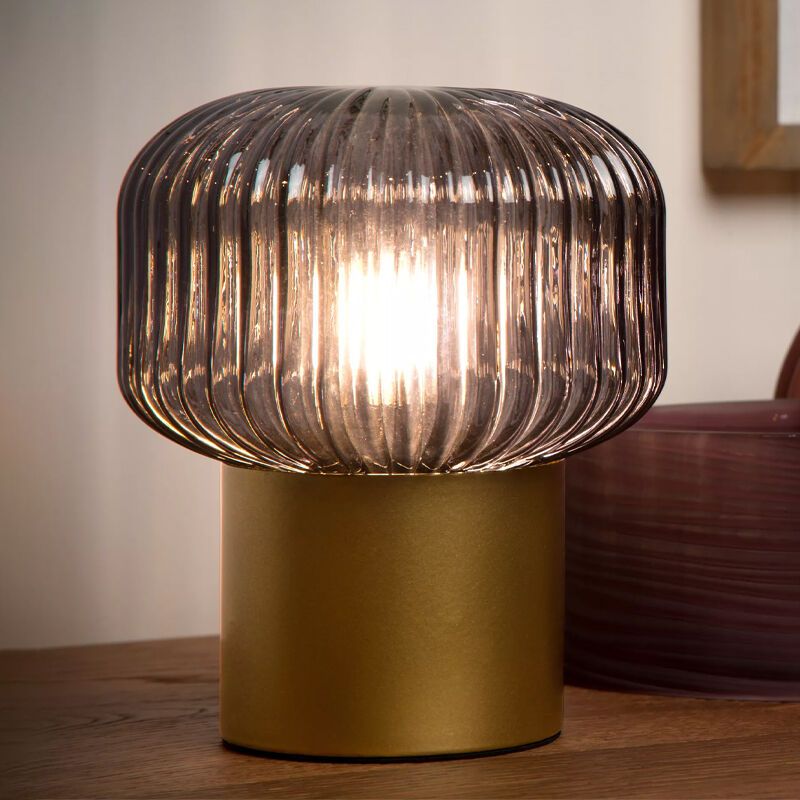 Golden table lamp retro, Jany, with switch