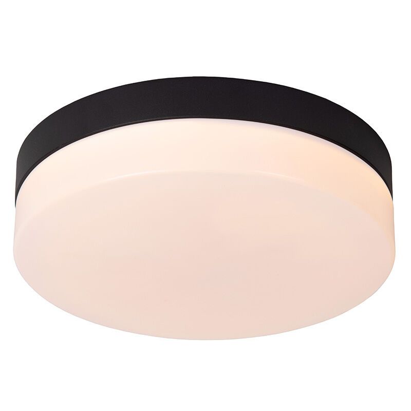 Black bathroom ceiling light plastic, Biskit, 12W, 2700K LED, IP44