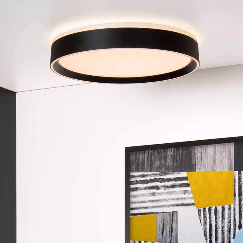Black flush ceiling light modern, Nuria, 24W, 2700K LED