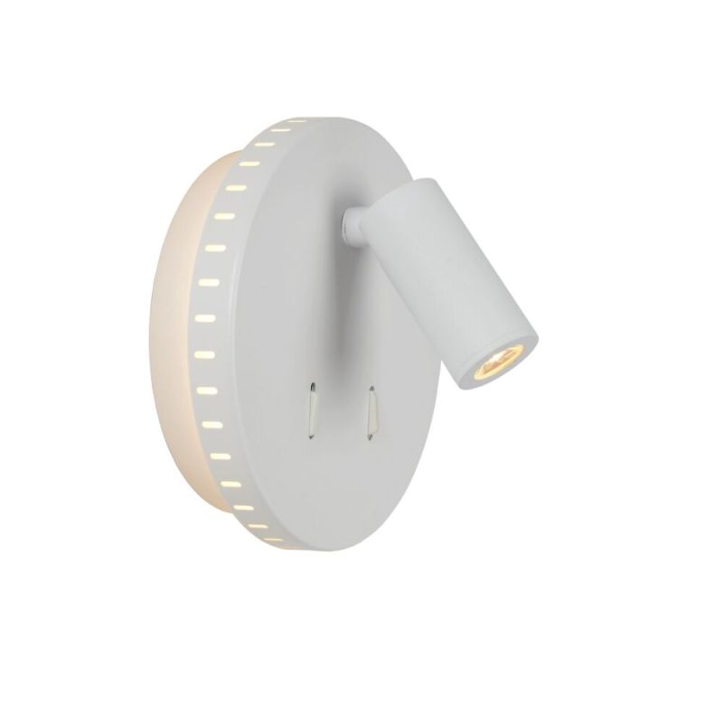 White wall light modern, Bentjer, 6W, 3000K LED, with switch