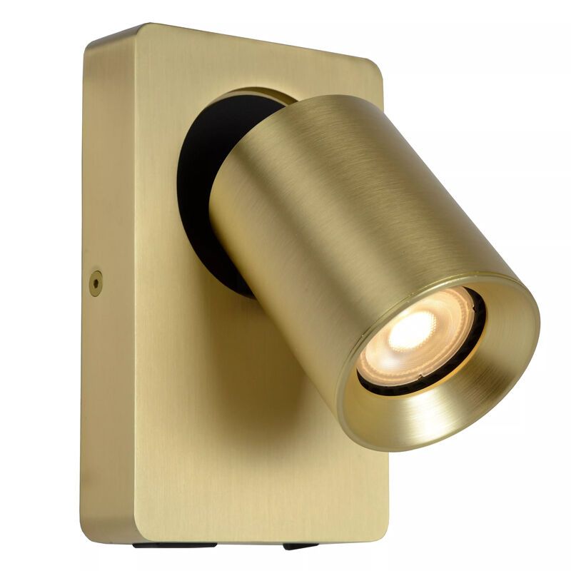 Golden wall spotlight modern, Nigel, with switch Golden wall spotlight modern, Nigel, with switch