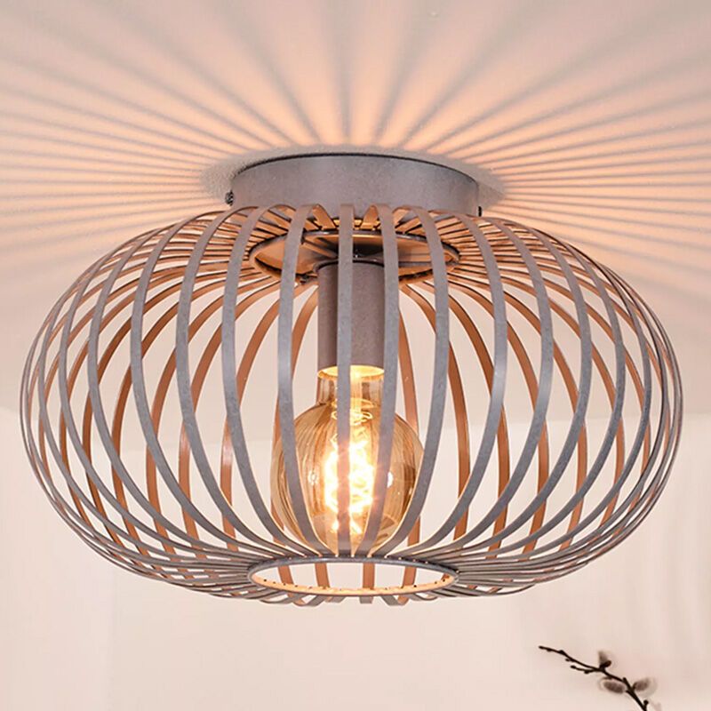 Grey flush ceiling light retro, Manuela Grey flush ceiling light retro, Manuela
