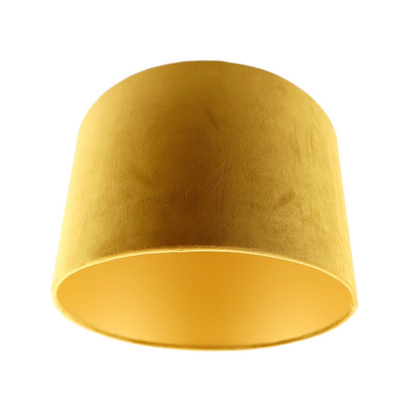 Yellow Velor lampshade Madelyn, Fabric, Modern