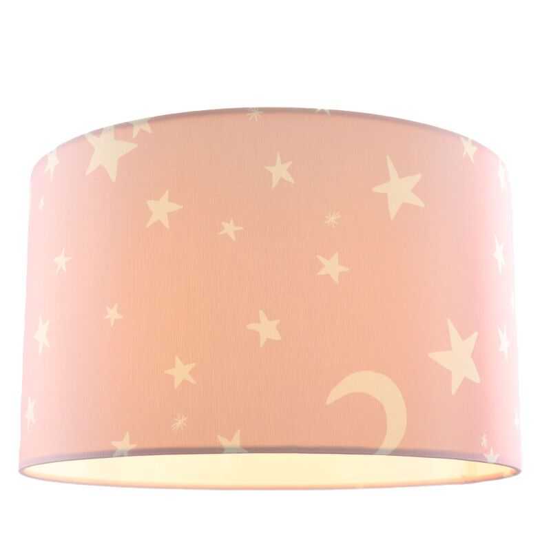 Fabric kid's ceiling light pink, Stars