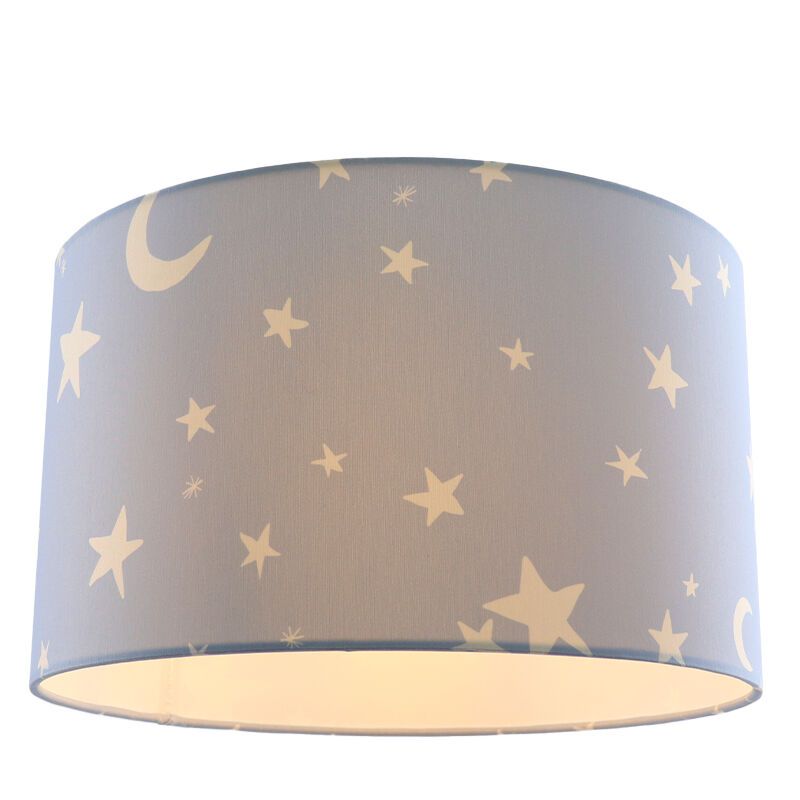 Fabric kid's ceiling light blue, Stars