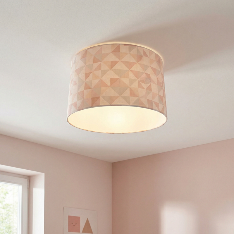 Modern kid's ceiling light pink, Diamonds