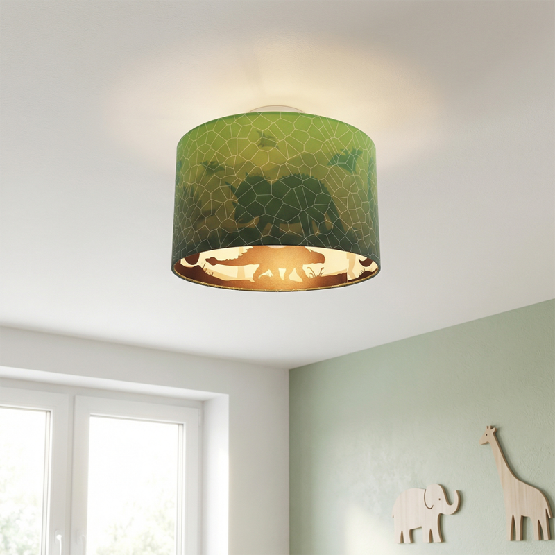 Modern kid's ceiling light green, Dino