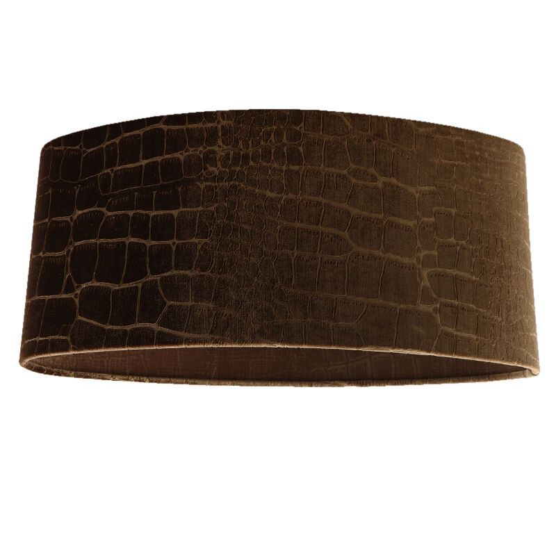 50 cm oval velvet lamp shade brown croco fabric, Emilius 50 cm oval velvet lamp shade brown croco fabric, Emilius