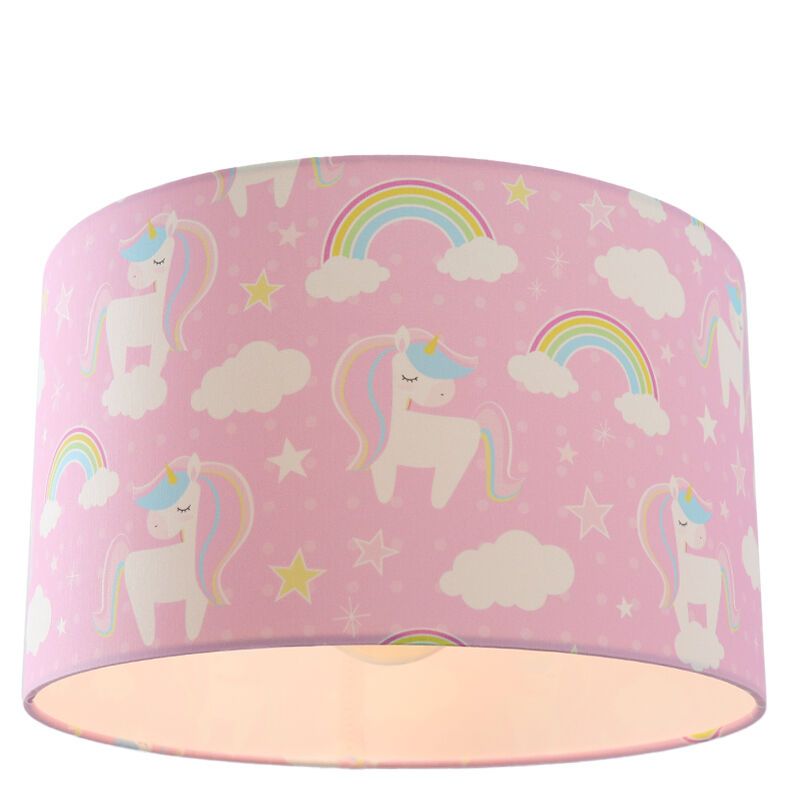 Fabric children's ceiling light pink, Unicorn Fabric children's ceiling light pink, Unicorn