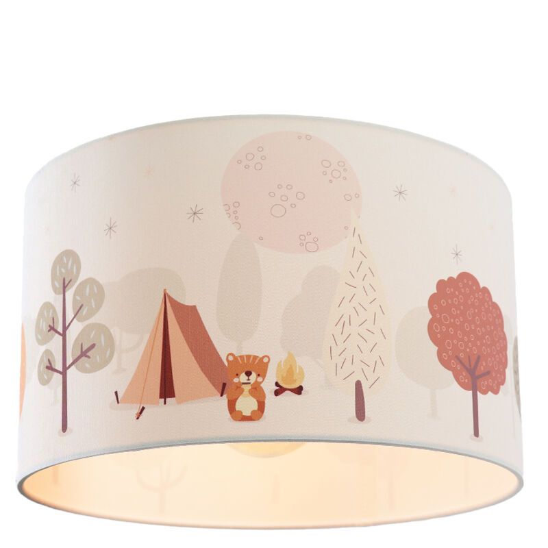Fabric children's ceiling light white, Forest life