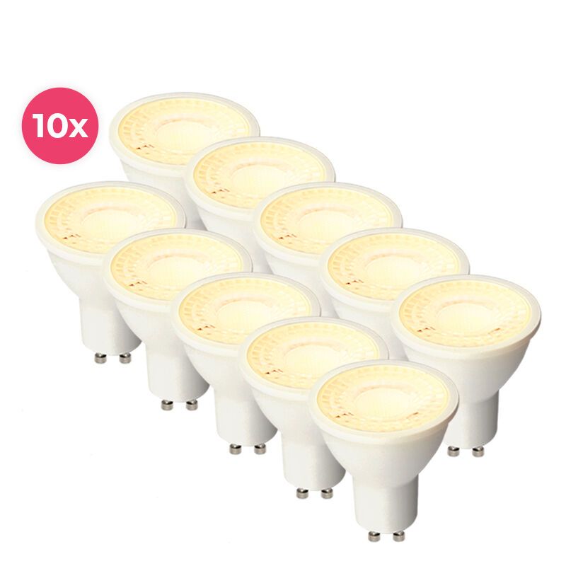 10-pack Dimmable white GU10 LED lamp Antonie, 5w, warm white 10-pack Dimmable white GU10 LED lamp Antonie, 5w, warm white