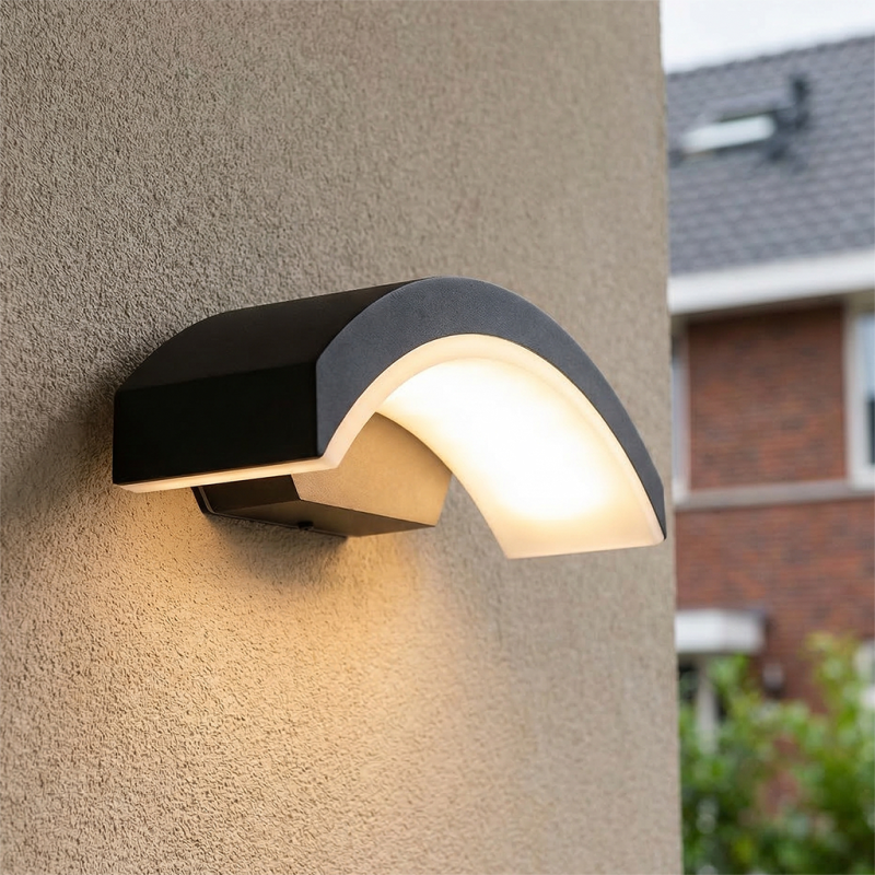 Modern outdoor light black, Annemay, 6W, 3000K LED, IP54