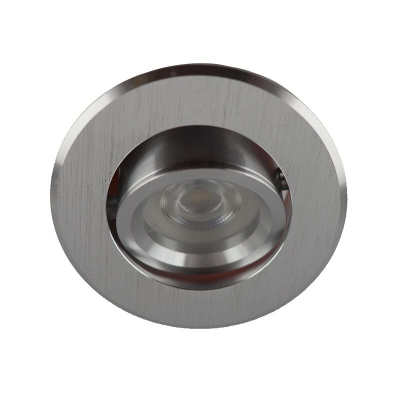 Silver modern mini recessed downlight aluminium, Bori