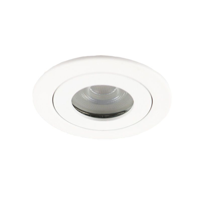 White modern bathroom recessed downlight aluminium, Dorx, IP44 White modern bathroom recessed downlight aluminium, Dorx, IP44