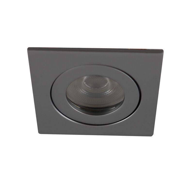 Silver modern bathroom recessed downlight aluminium, Dorx, IP44