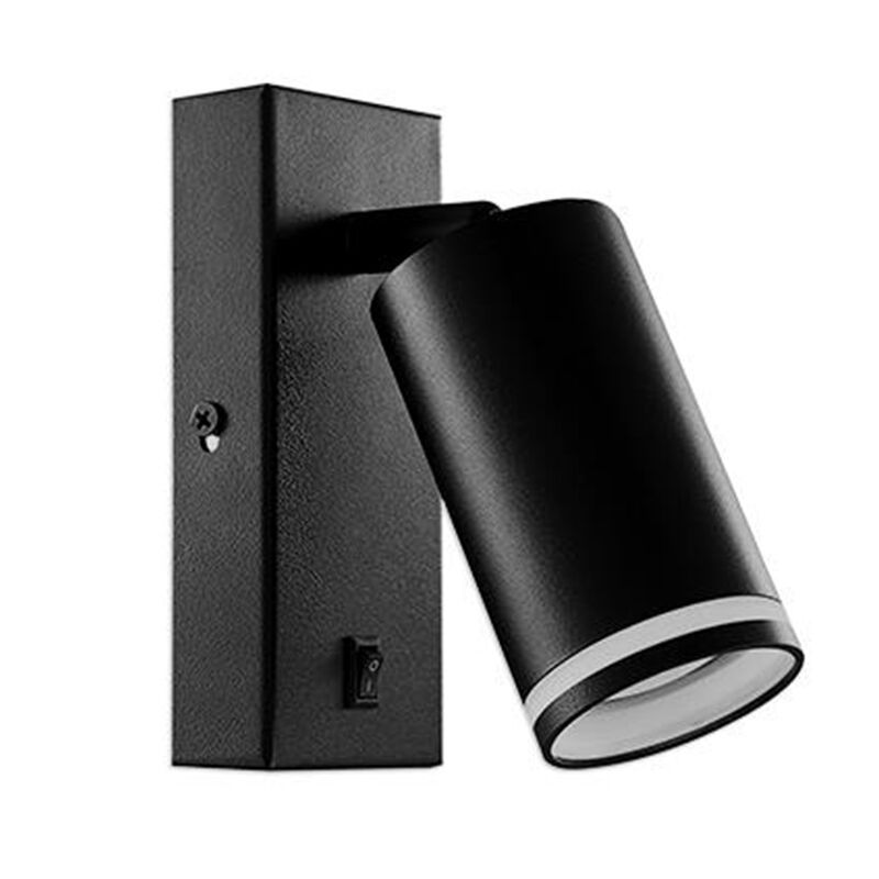 Black wall spotlight modern, Yorinde, with switch