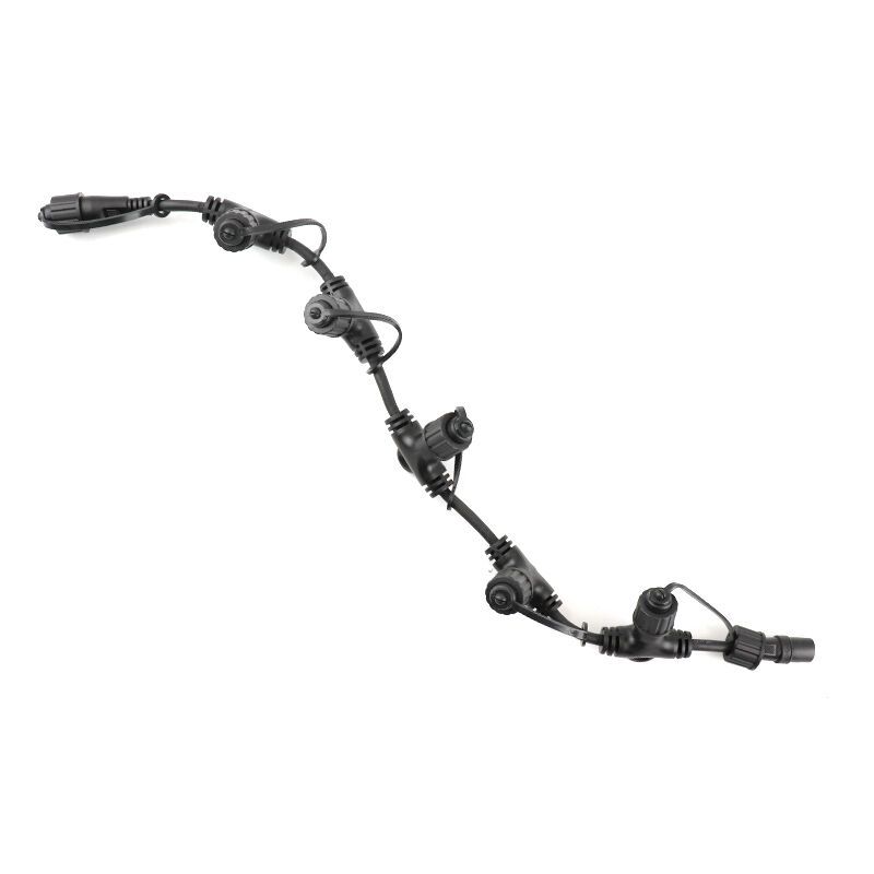 0.5m black distribution cable, With 5 outputs