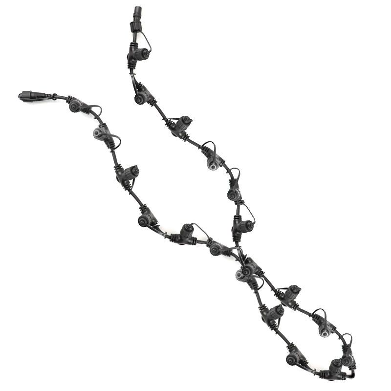 2m black distribution cable, With 20 outputs