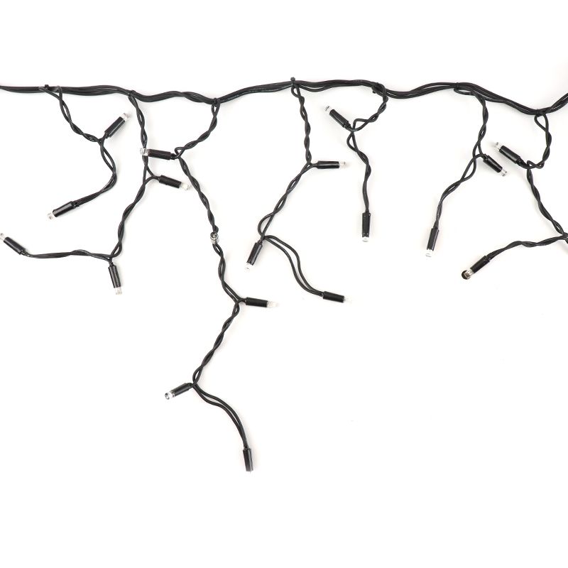 8M linkable icicle light, Black cord, IP67, 50 cm high - Warm white 8M linkable icicle light, Black cord, IP67, 50 cm high - Warm white