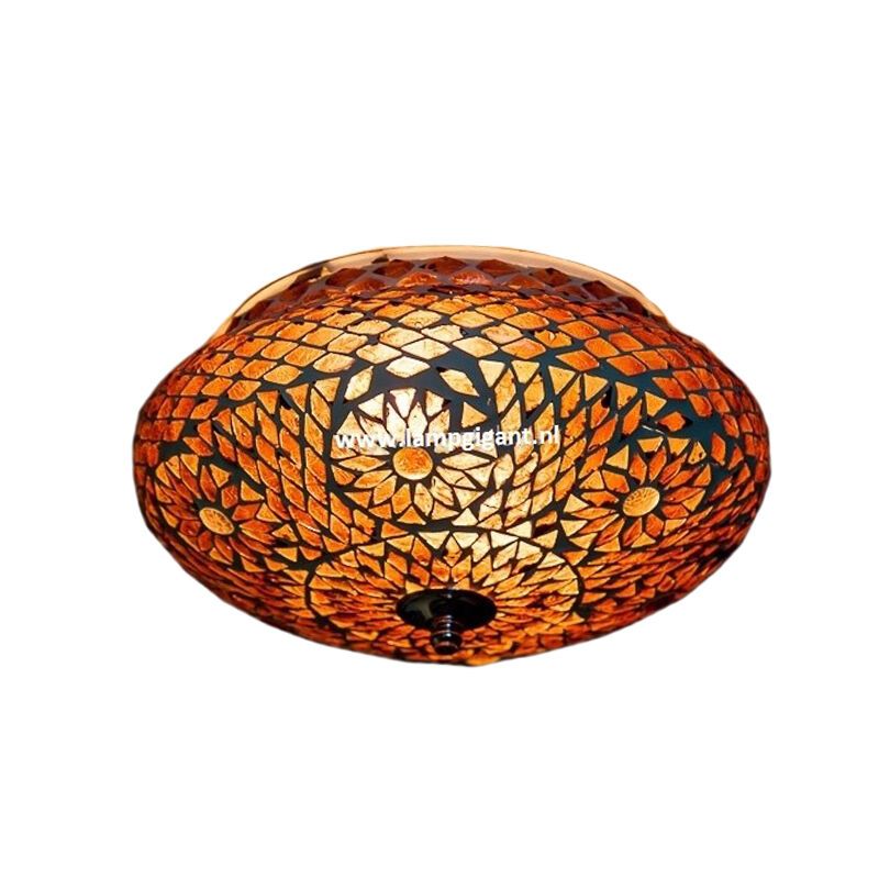 Purple oriental flush ceiling light mosaic, Mimoun