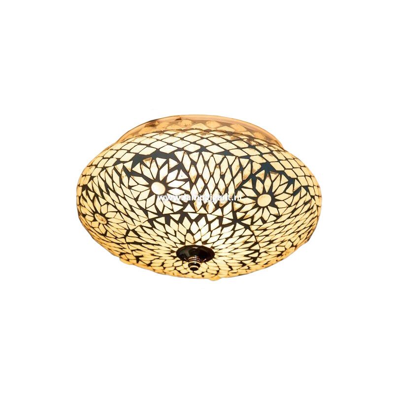 Transparent oriental flush ceiling light mosaic, Mimoun