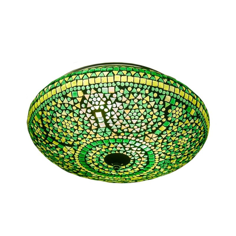Green oriental flush ceiling light mosaic, Louay