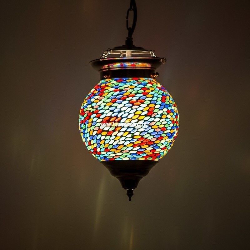 Multicoloured oriental pendant light mosaic, Nisrin Multicoloured oriental pendant light mosaic, Nisrin