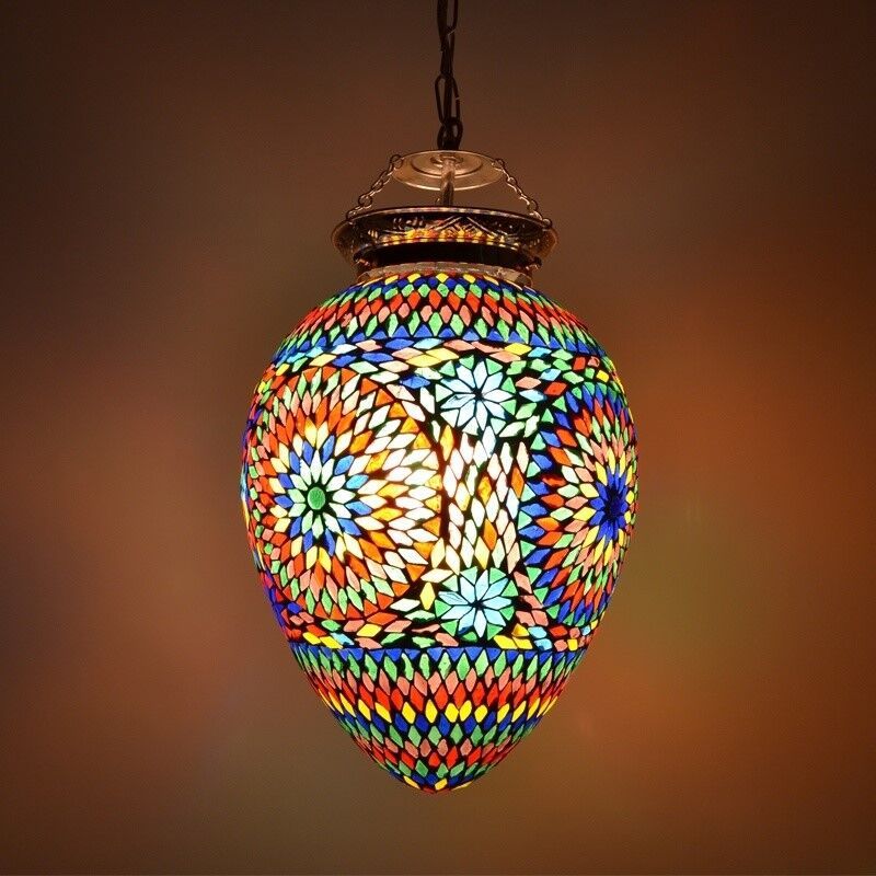 Multicoloured oriental pendant light mosaic, Isa