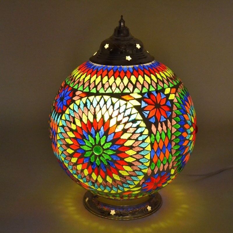 Multicoloured oriental table lamp mosaic, Dalil