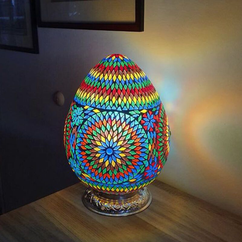 Multicoloured oriental table lamp mosaic, Lara