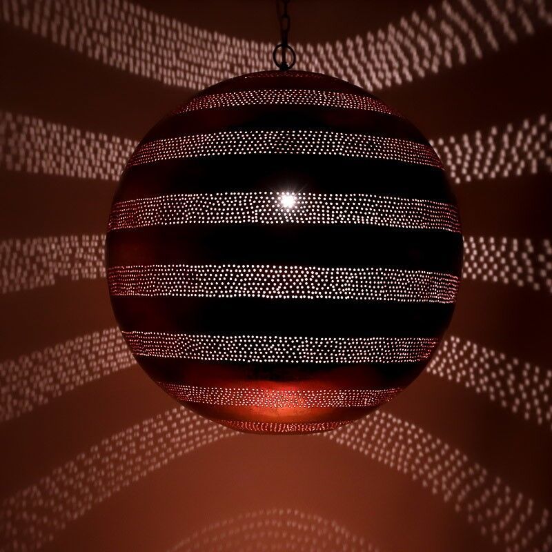 Copper oriental pendant light filigree, Nimra