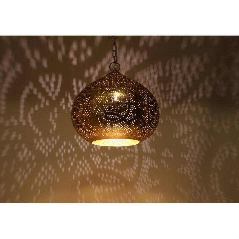 Golden oriental pendant light metal, Noah