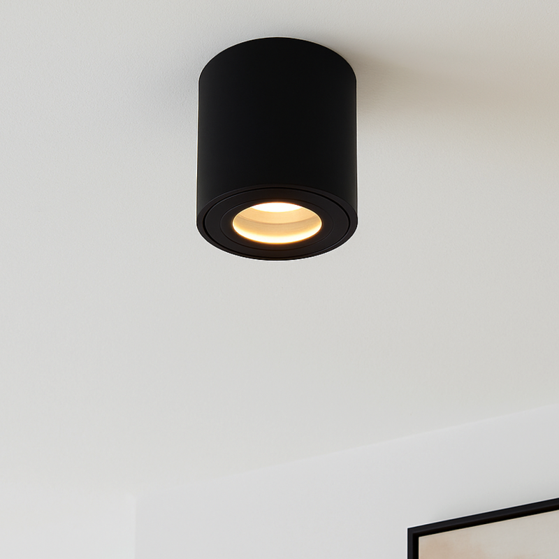 Modern surface mounted downlight black, Alion, IP44 Modern surface mounted downlight black, Alion, IP44