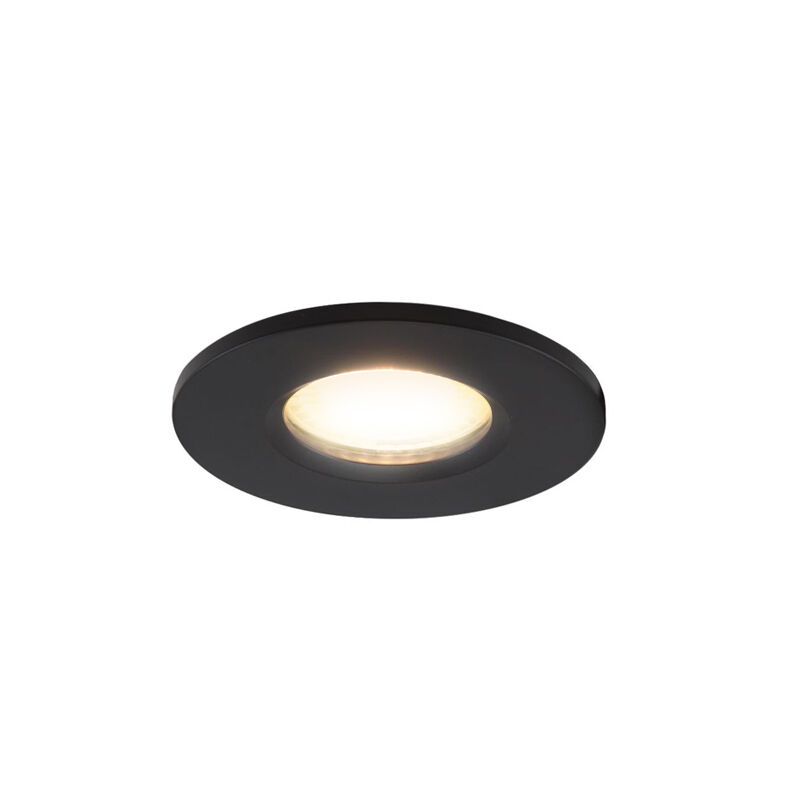Black mini recessed downlight aluminium, Philomena, 1,5W, 3000K LED, IP44