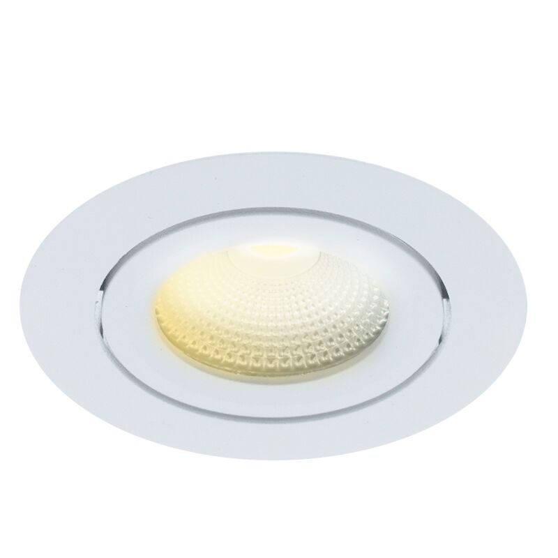 White recessed light aluminium, Wimke, 5W, dim to warm LED, IP44
