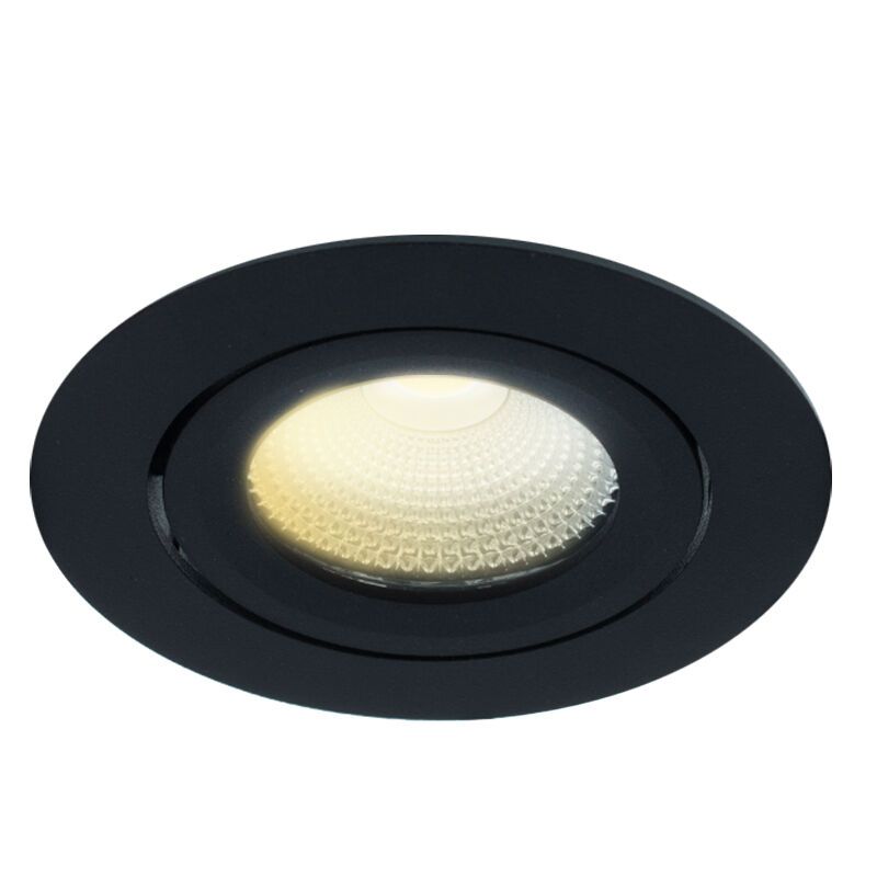 Black recessed light aluminium, Wimke, 5W, dim to warm LED, IP44