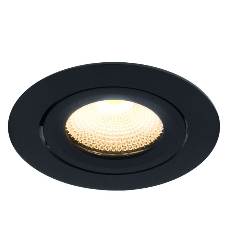 Black recessed light aluminium, Wimke, 5W, 2700K LED, IP44
