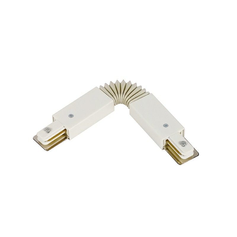 Flexible connector for 1 phase track lighting, white