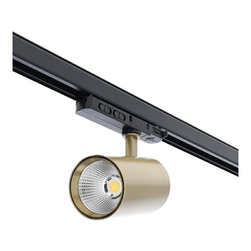 Brass 3 phase track lighting spot Rozina, 10W/20W/30W, white switch, dimbaar, Pro Brass 3 phase track lighting spot Rozina, 10W/20W/30W, white switch, dimbaar, Pro