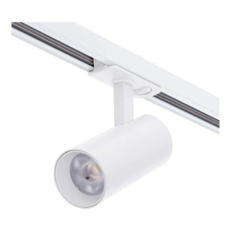 White 1 phase track lighting spotlight aluminium, Enno, 10W, white switch LED White 1 phase track lighting spotlight aluminium, Enno, 10W, white switch LED
